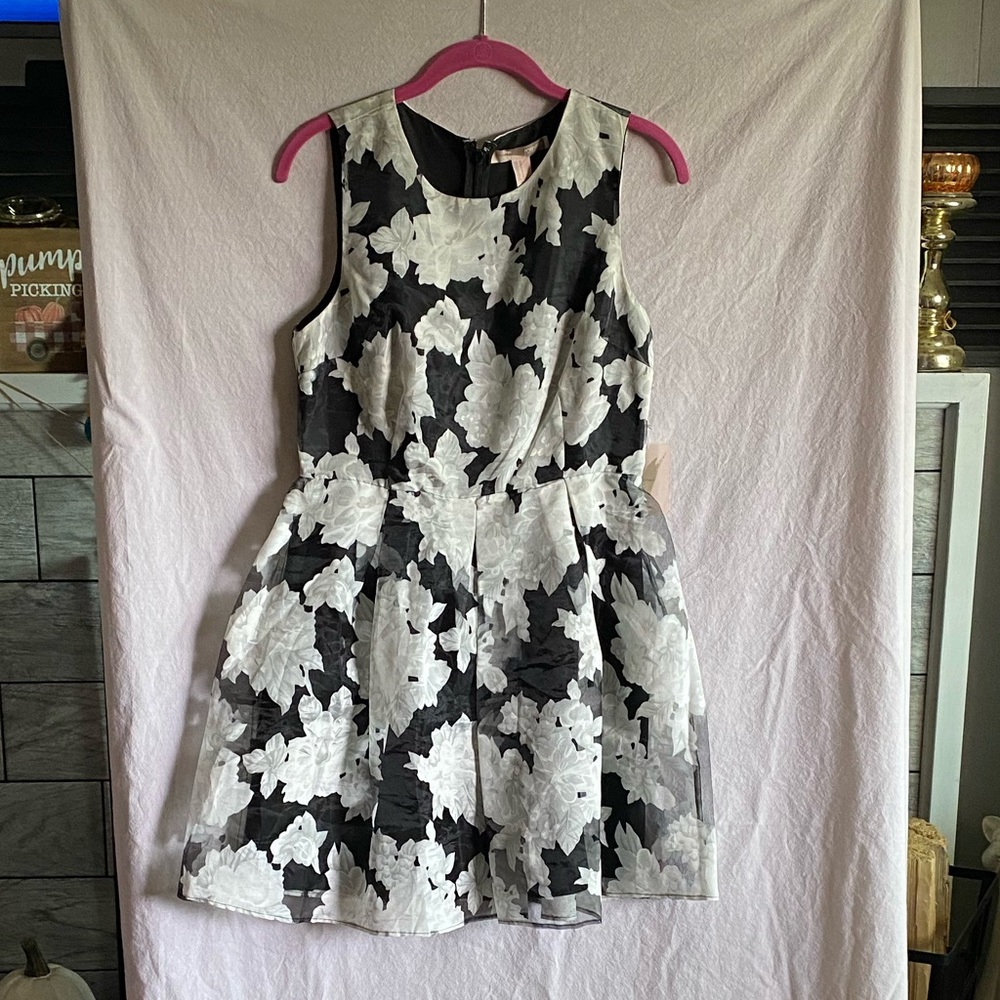Black and Silver Floral Summer Dress